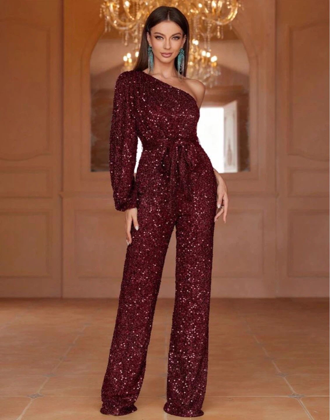 Sparkly One-Shoulder Jumpsuit
