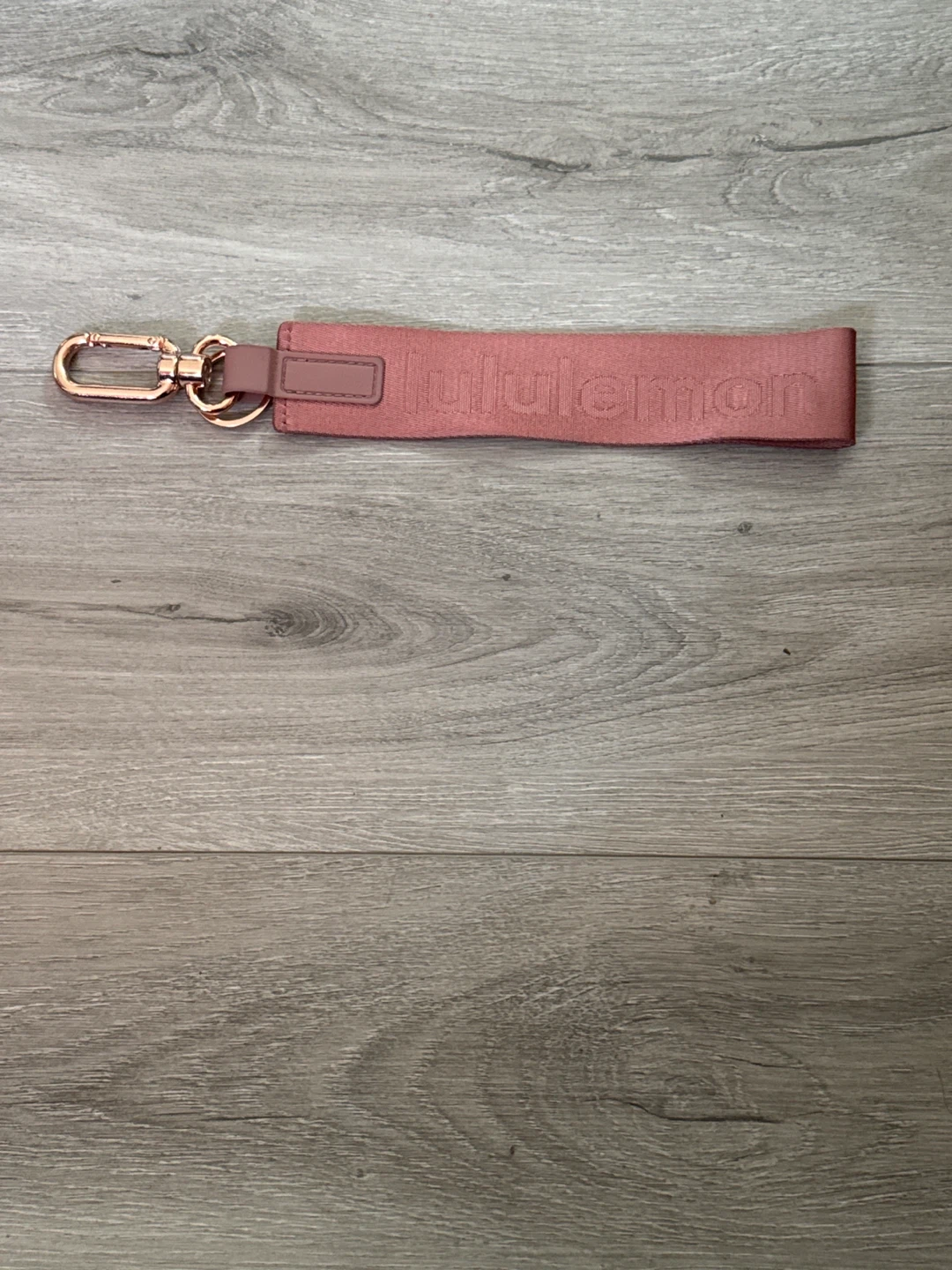 Lululemon Keychain Strap Pink Rose Gold Hardware