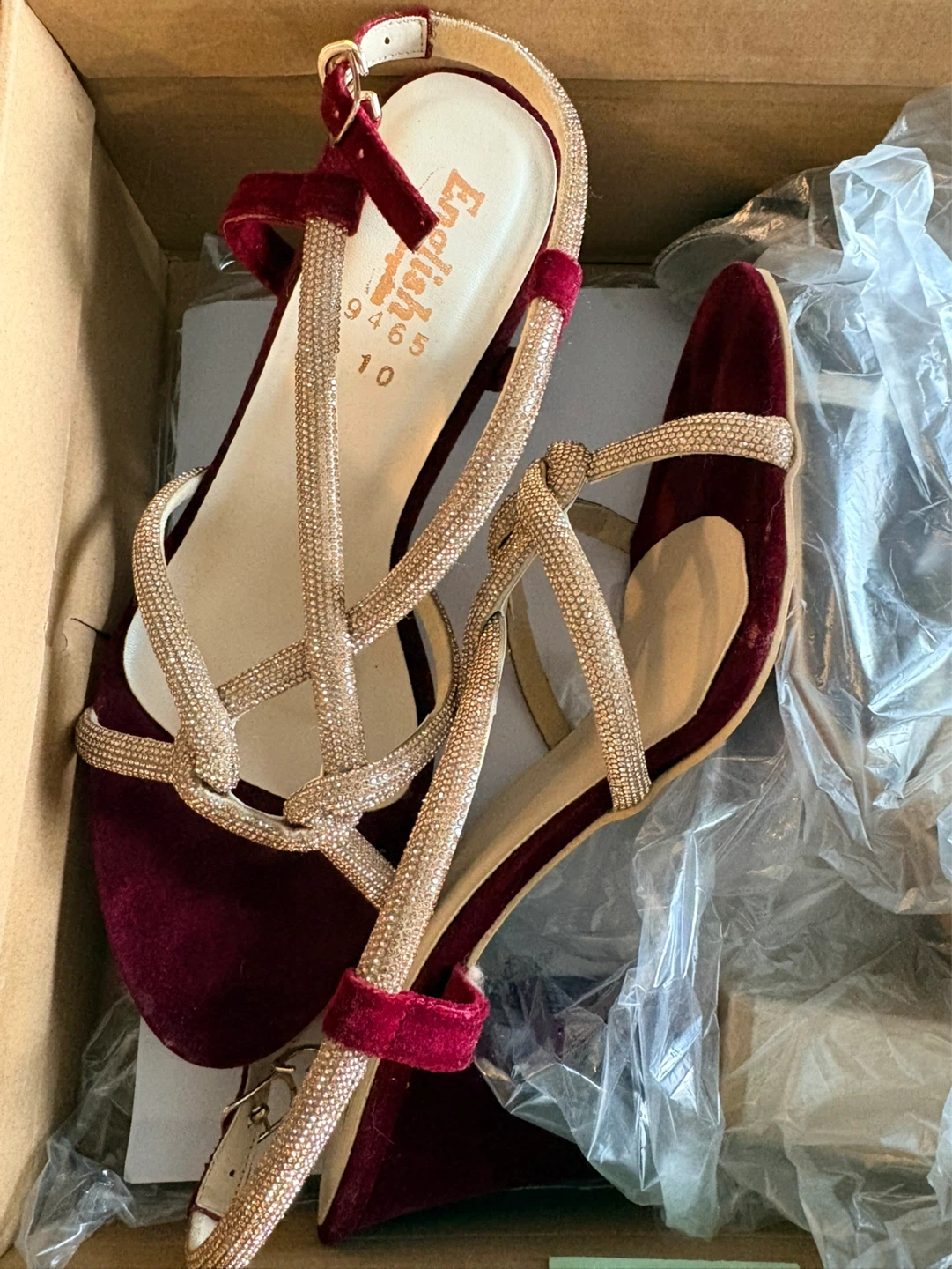 Red Velvet Heels Size 10