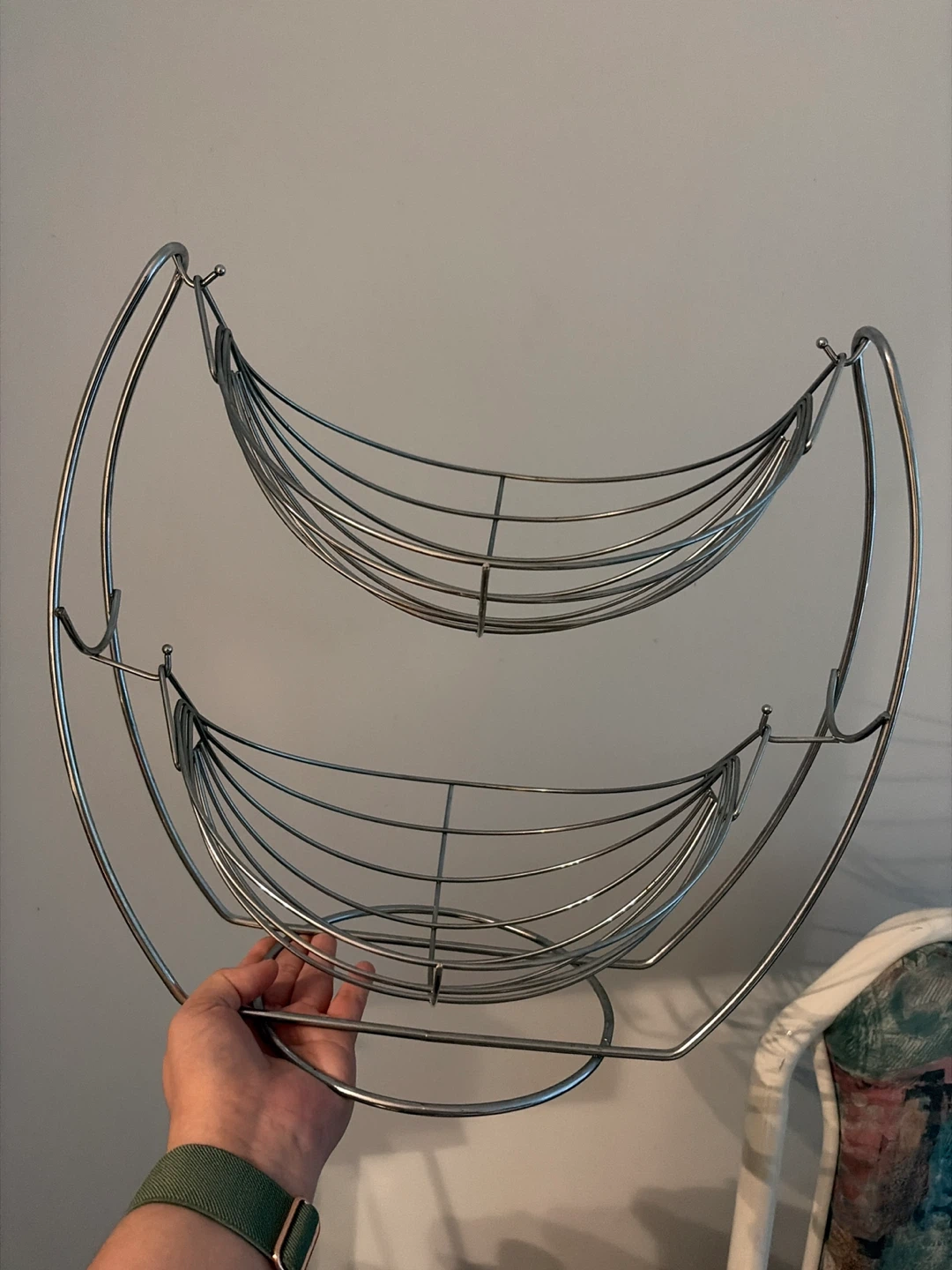 Two-Tiered Metal Fruit Basket