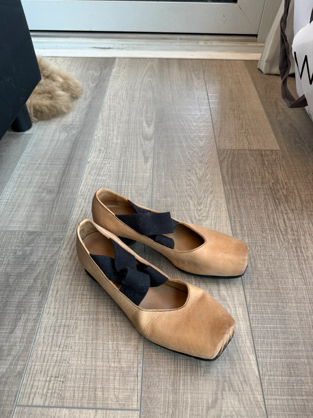 Tan leather Mary Jane block heel shoes size 36 - photo 2