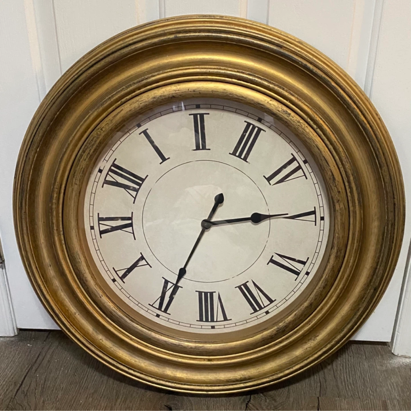 Large Gold Roman Numeral Wall Clock