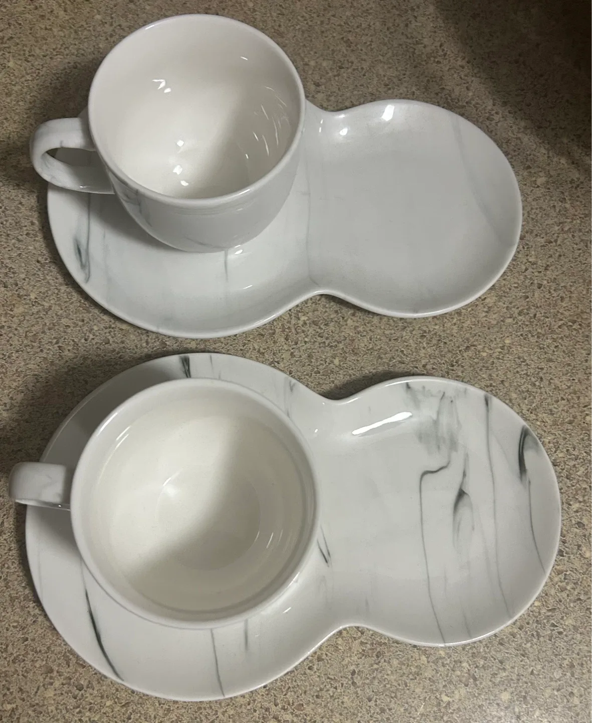 Entertaining Stuff Marble Porcelain Cup & Saucer Set (2 Pieces) - photo 3