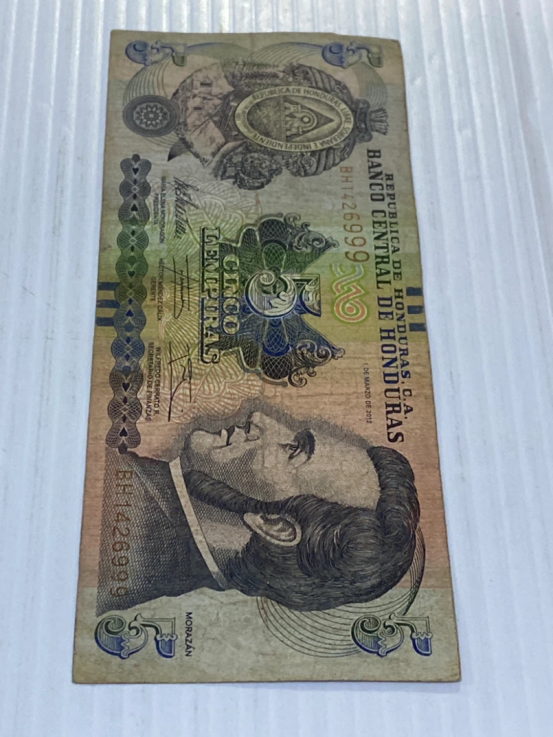 Republic of Honduras 5 Lempiras Banknote