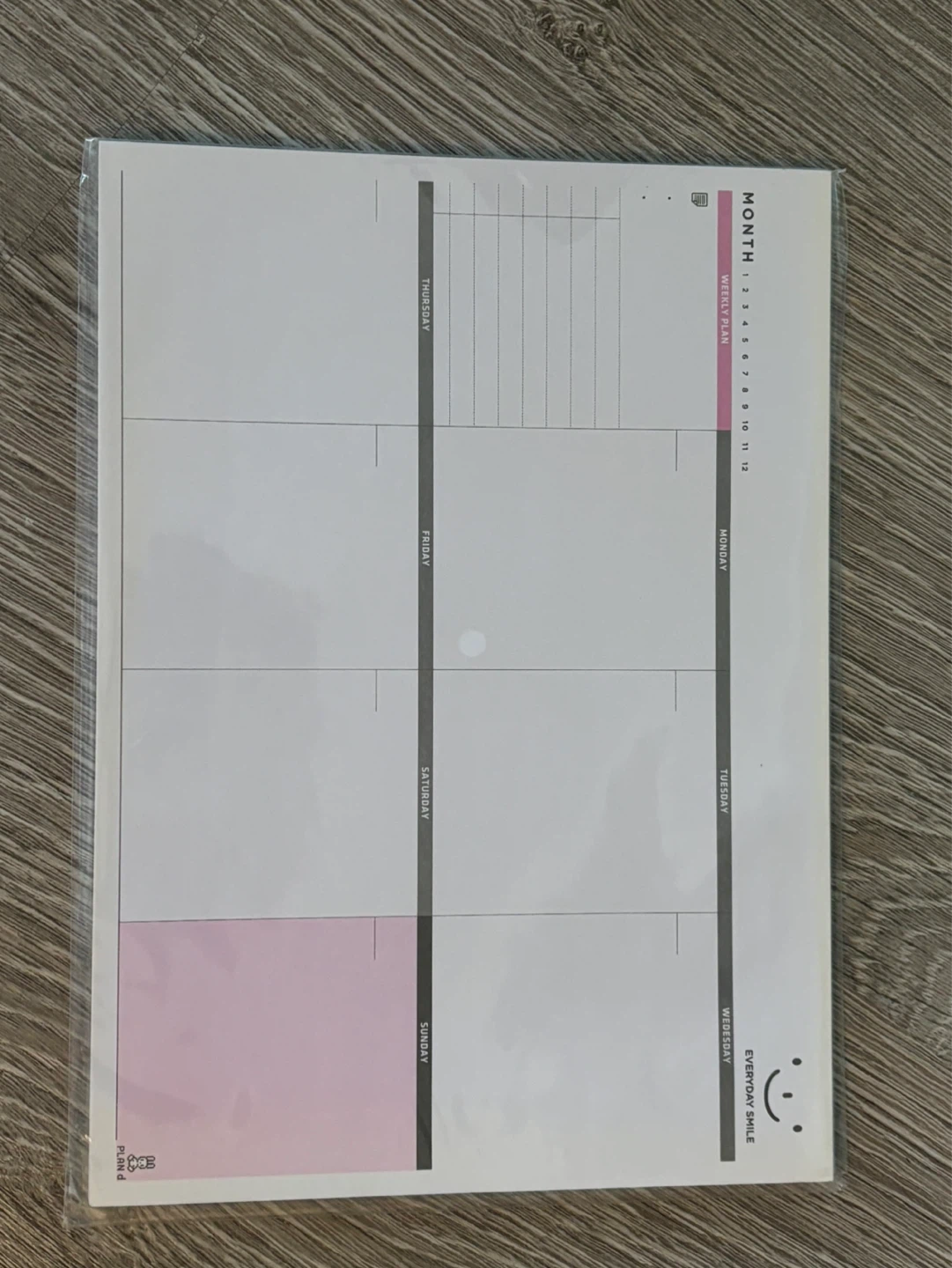 Undated Weekly Planner Pad size A4 60 sheets