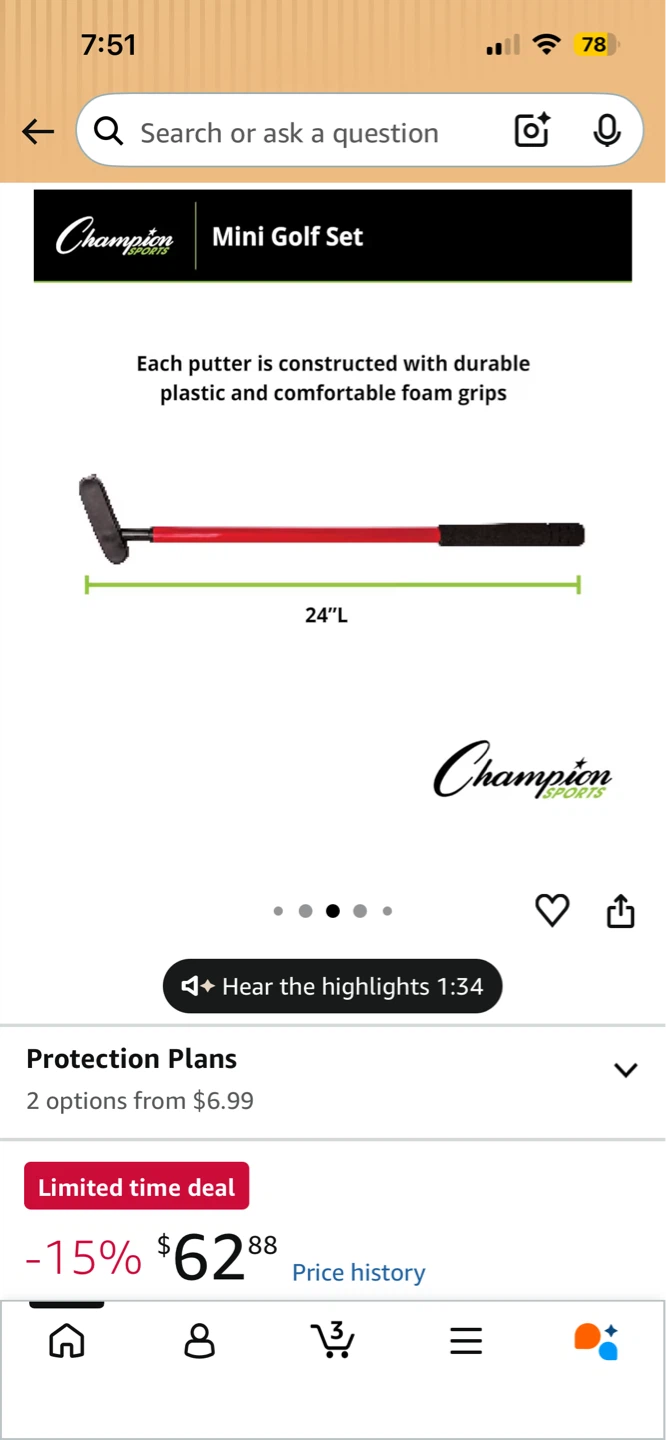 Champion Sports Mini Golf Set - 6 Putters, 18 Holes, 18 Balls - photo 4