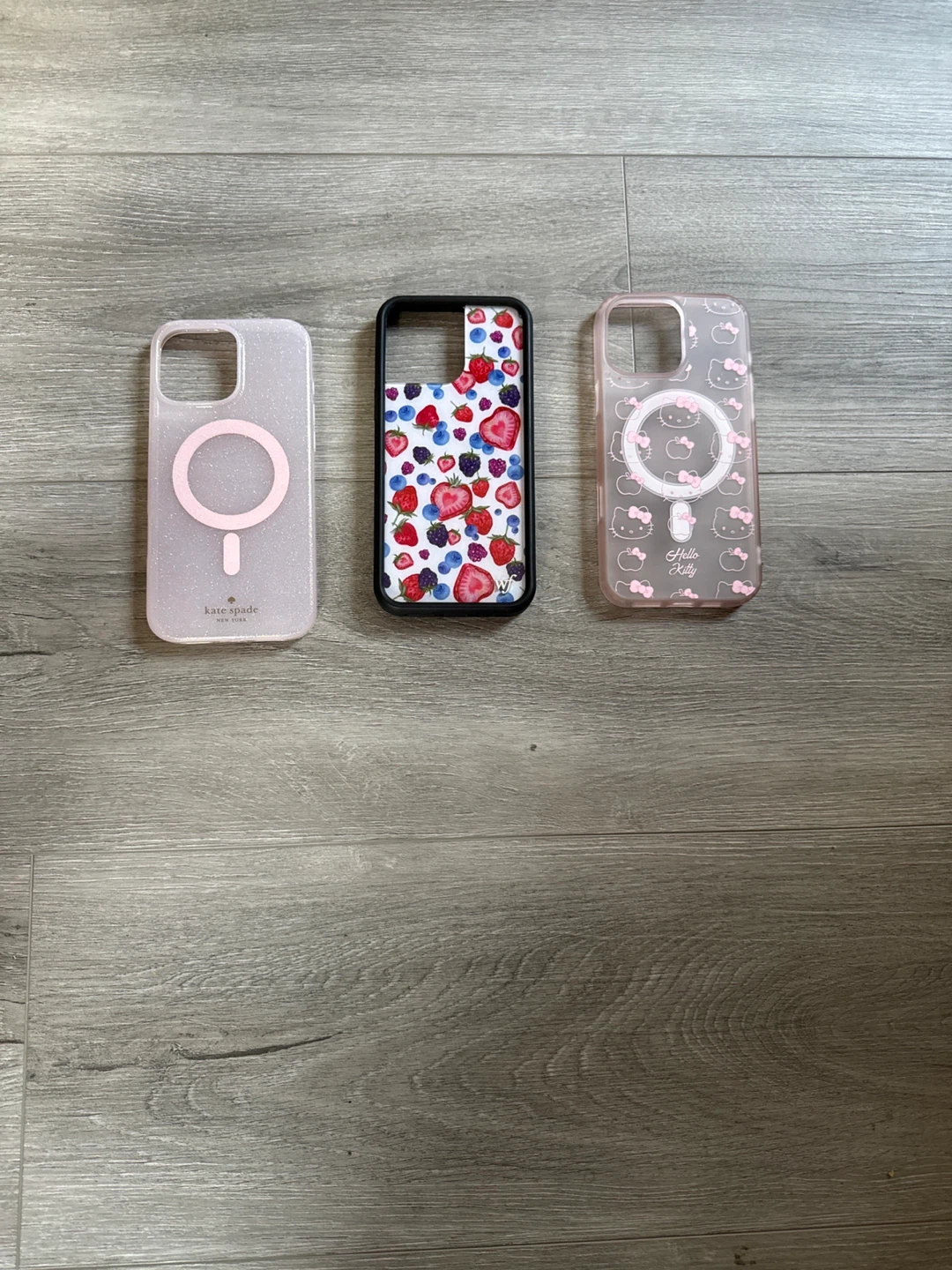 3 Phone Cases: Kate Spade, Hello Kitty & Fruit Print
