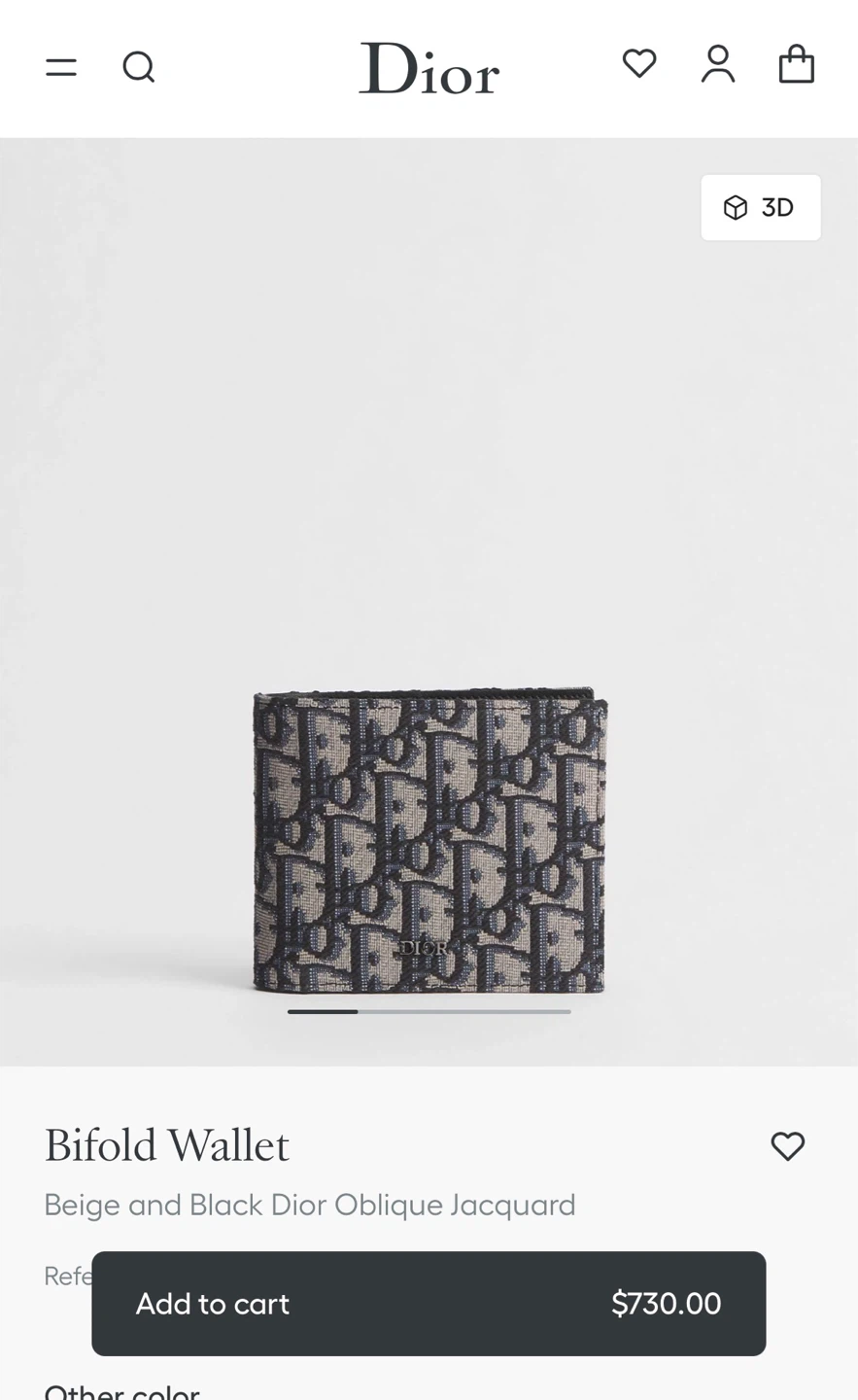 Dior Bifold Wallet - Beige and Black Oblique Jacquard - photo 4