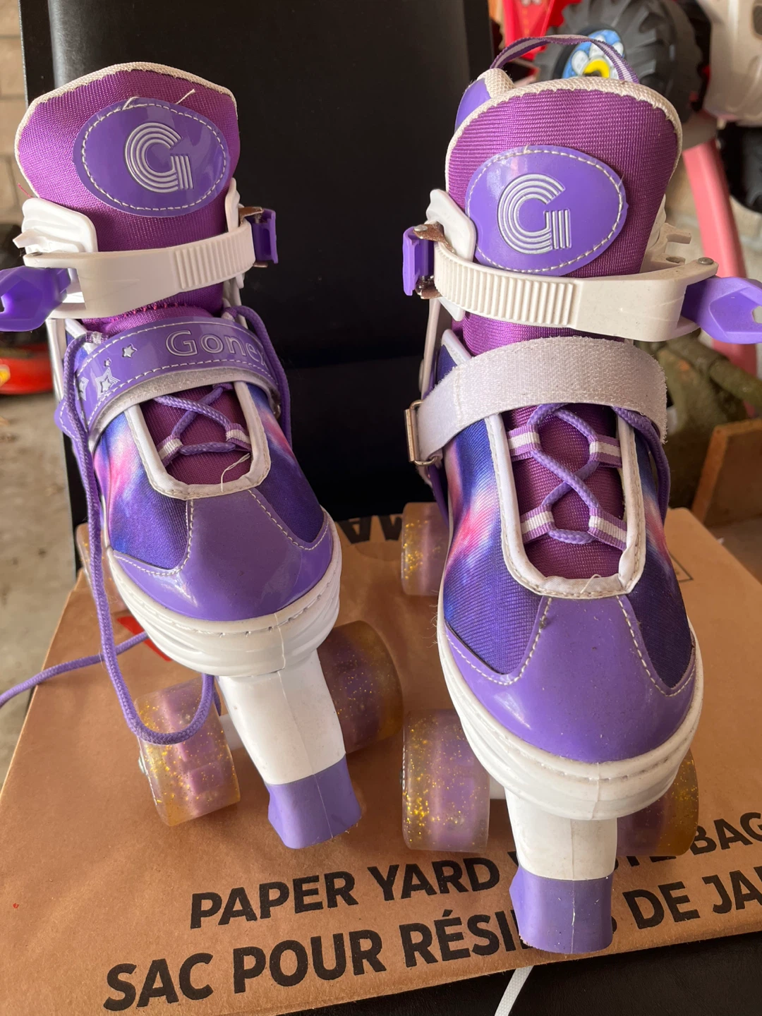 Gonex Adjustable Roller Skates - Purple/Galaxy Print - photo 3