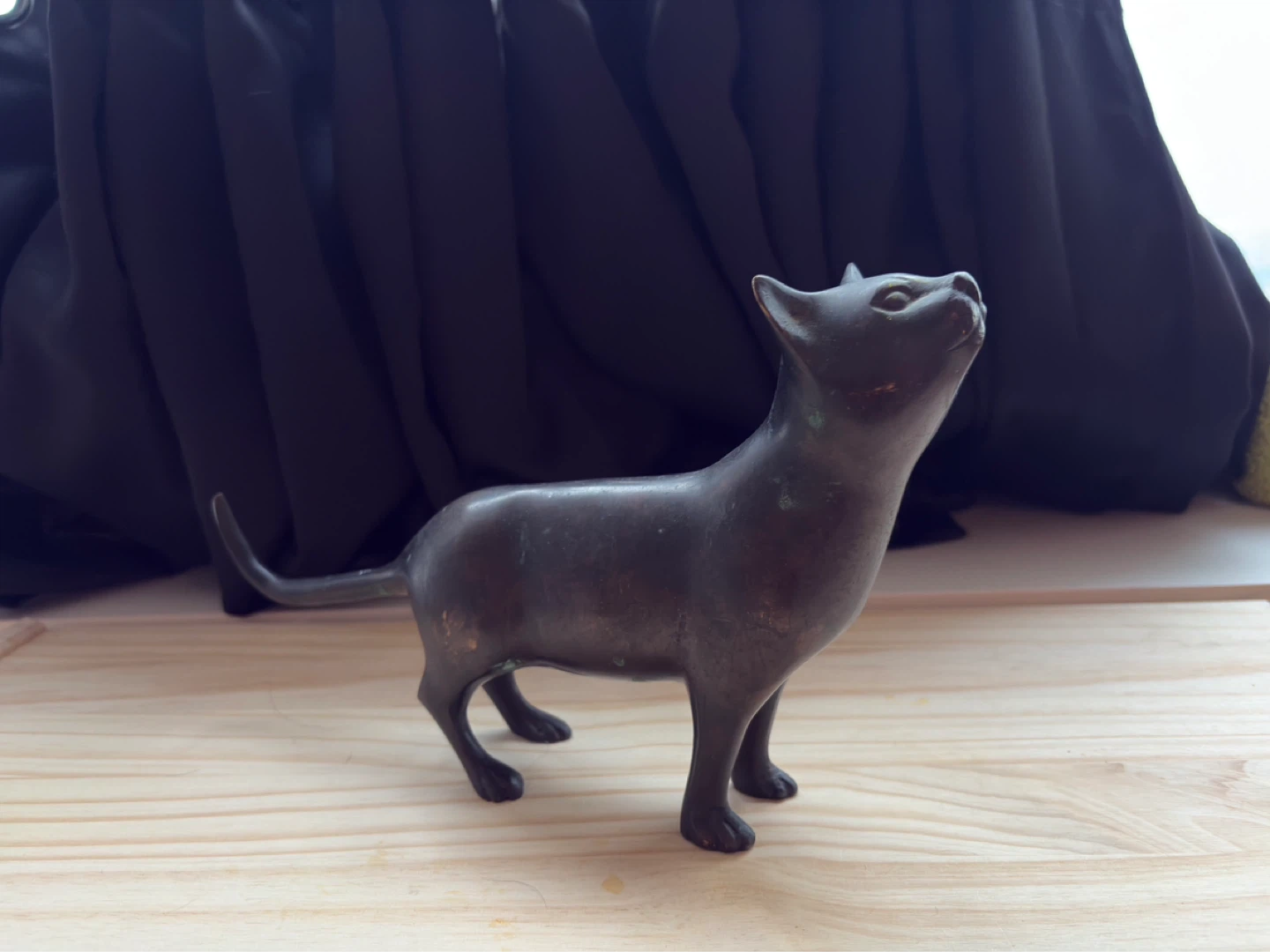 Bronze Cat Figurine Door Stopper