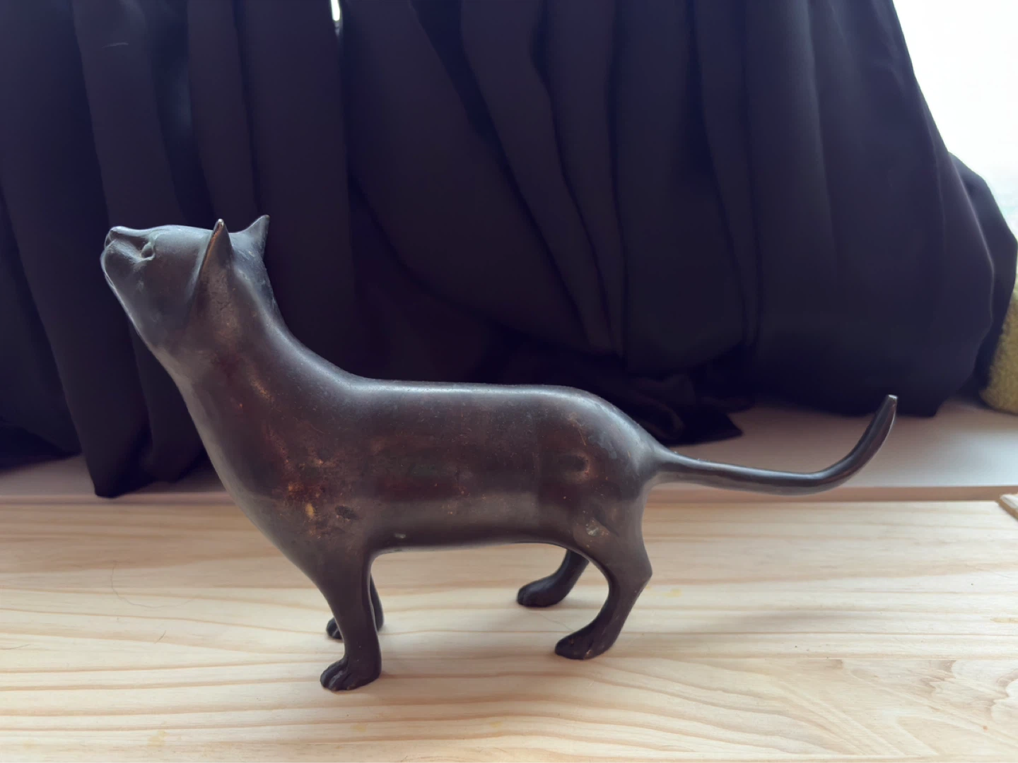 Bronze Cat Figurine Door Stopper - photo 3