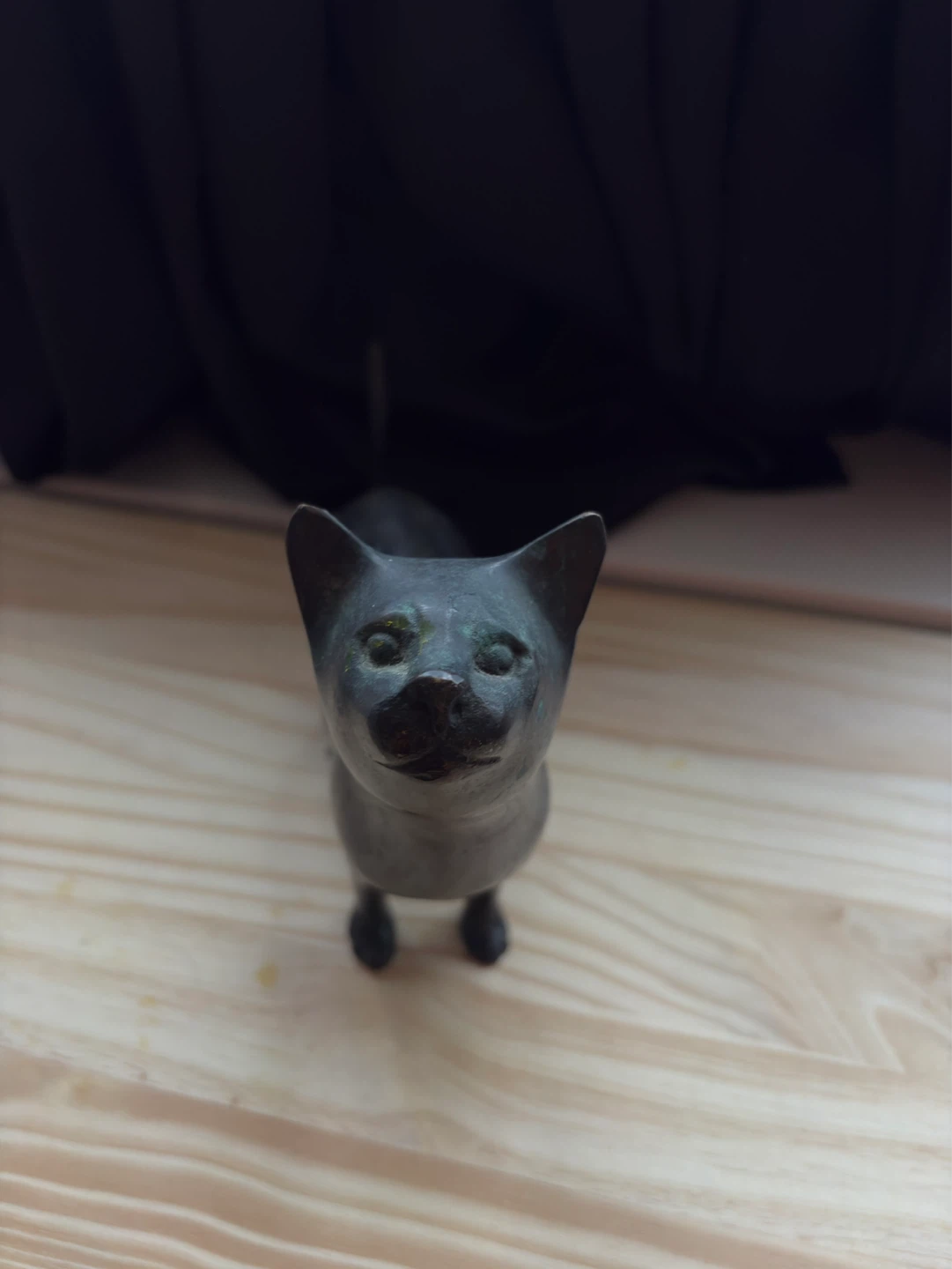 Bronze Cat Figurine Door Stopper - photo 2