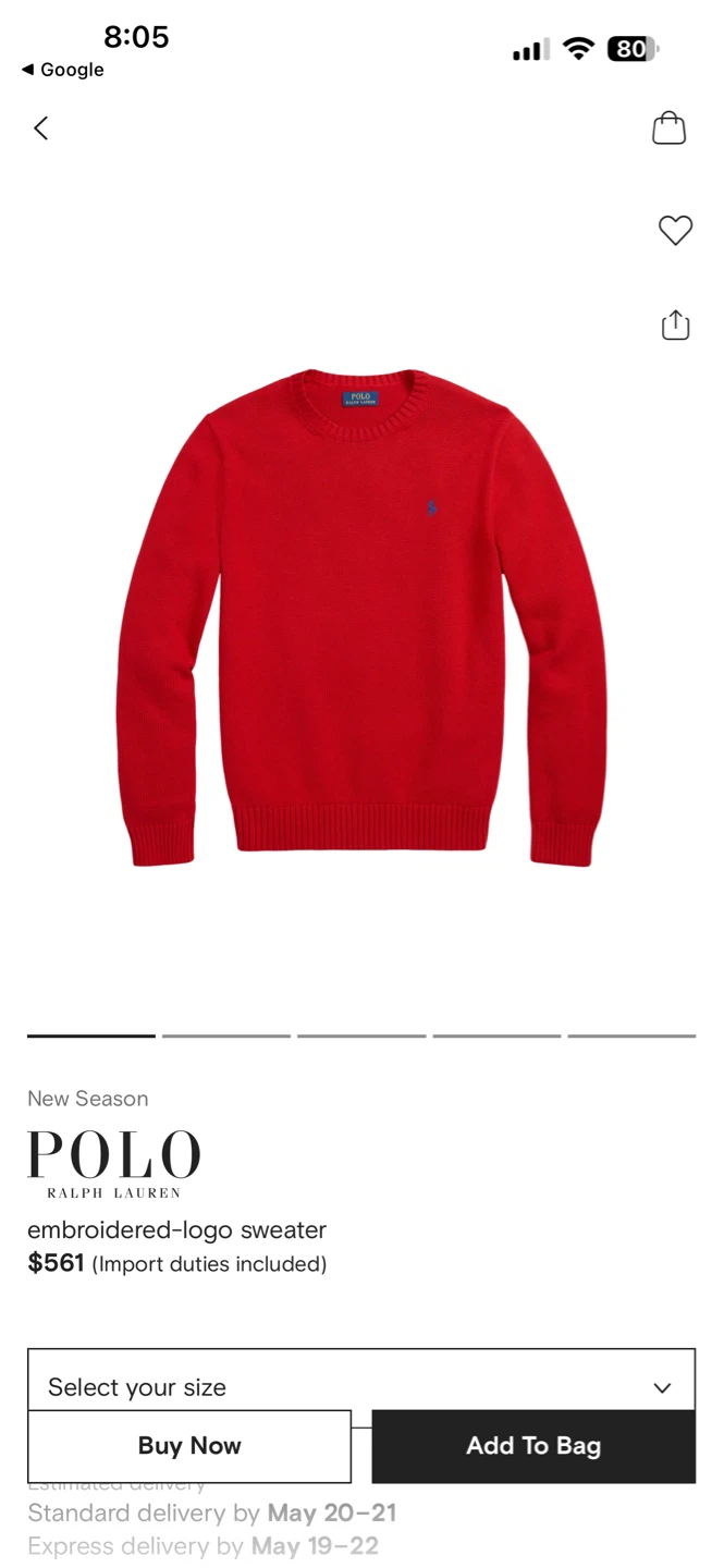 Polo Ralph Lauren Embroidered Logo Sweater - photo 2