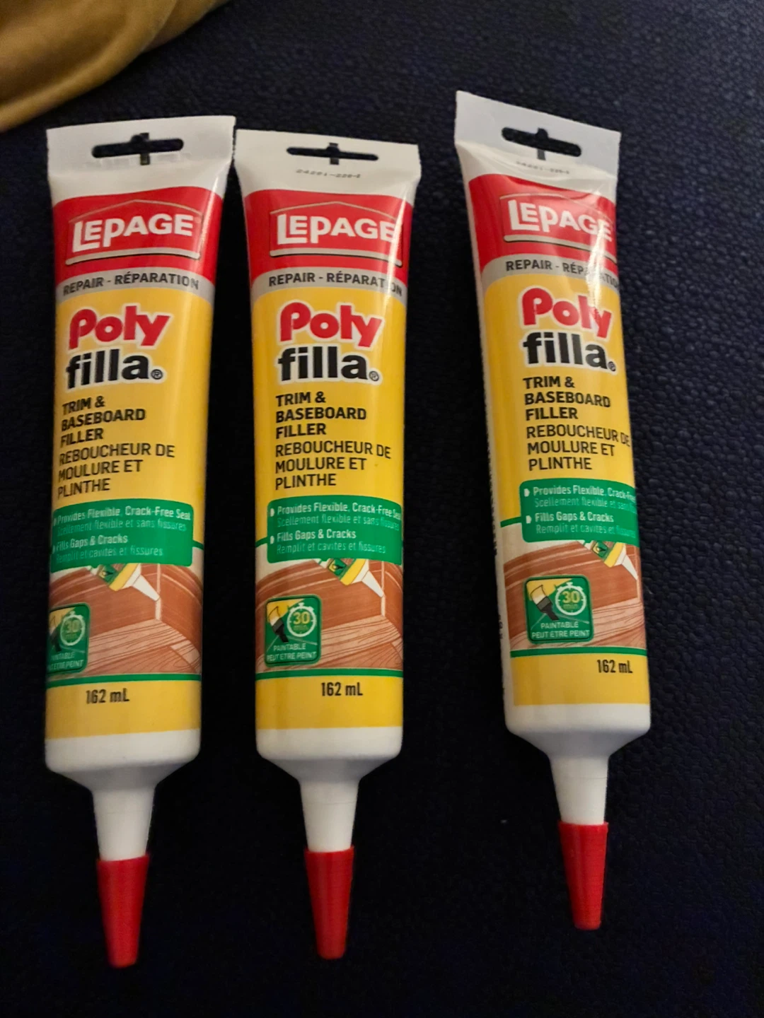 2 tubes Lepage Poly Filla Trim & Baseboard Filler (3 x 162 mL)