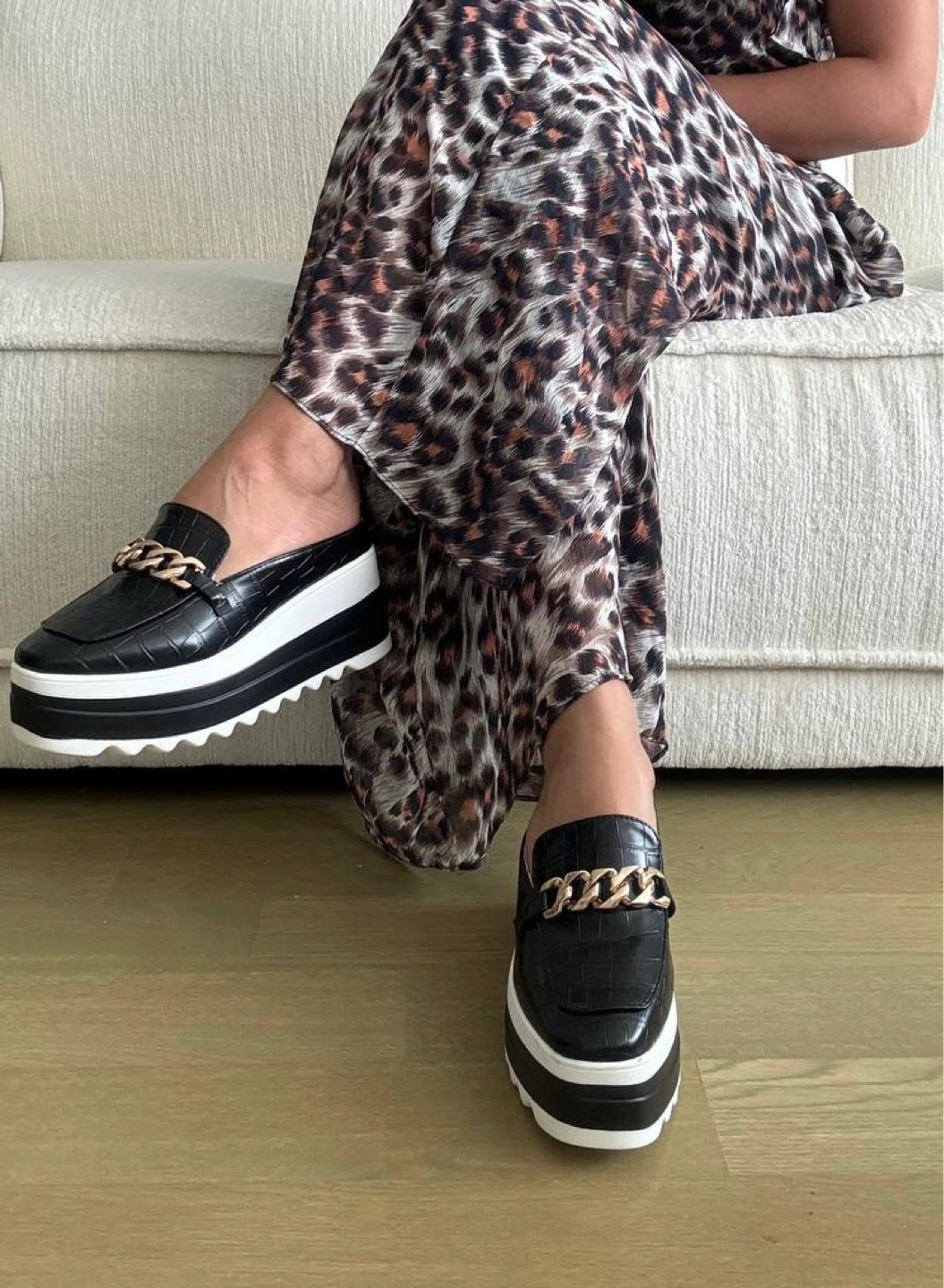 Platform Loafers with Chain Detail - photo 2