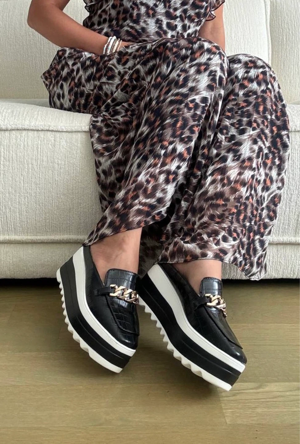 Platform Loafers with Chain Detail - photo 3