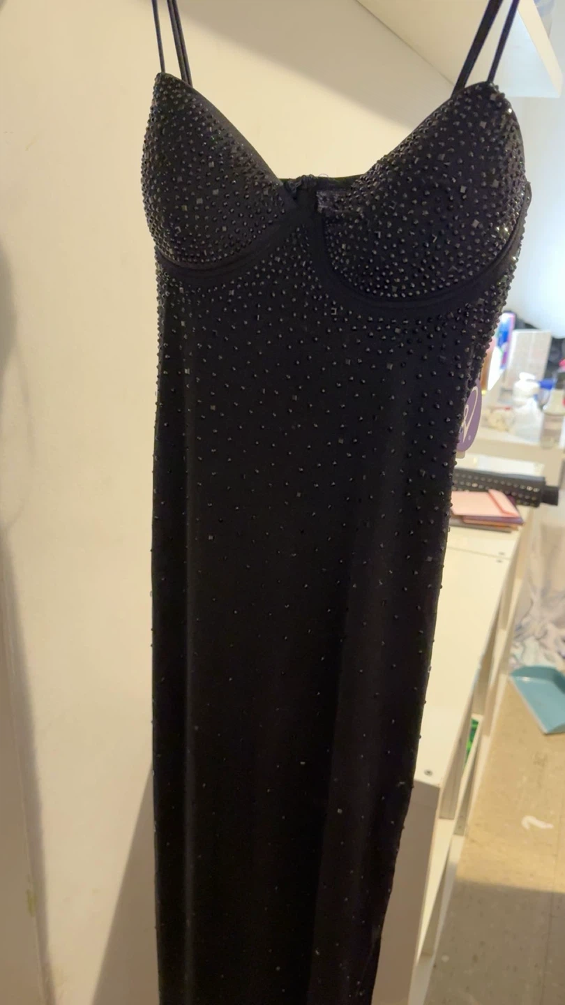 Black Beaded Maxi Dress - photo 2