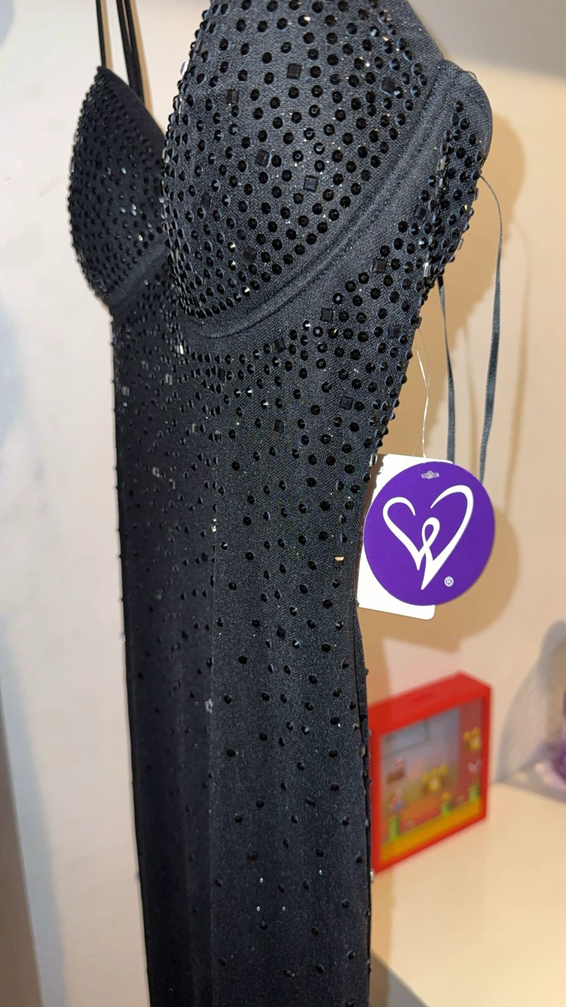 Black Beaded Maxi Dress
