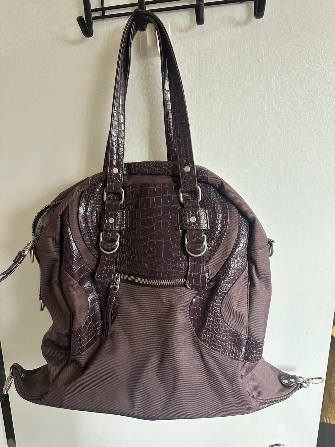 Lululemon athletica Burgundy Croc Embossed Tote