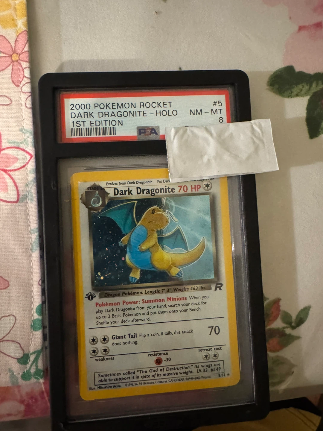 2000 Pokemon Rocket Dark Dragonite Holo 1st Edition PSA 8