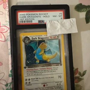 2000 Pokemon Rocket Dark Dragonite Holo 1st Edition PSA 8