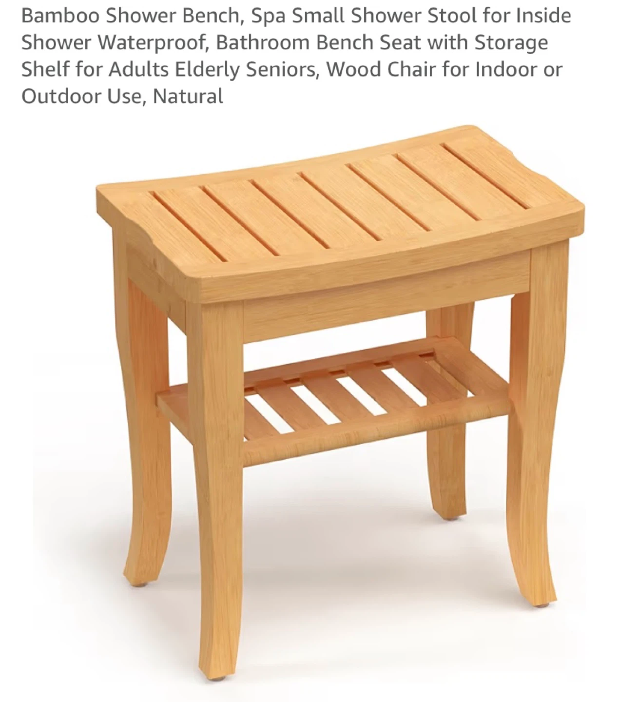 New Bamboo Shower Bench Small Side Table