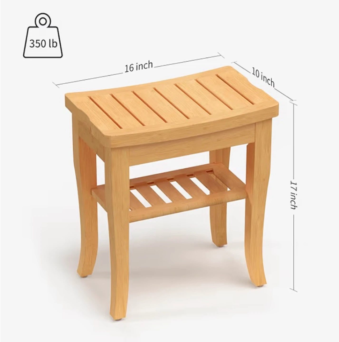 New Bamboo Shower Bench Small Side Table - photo 2