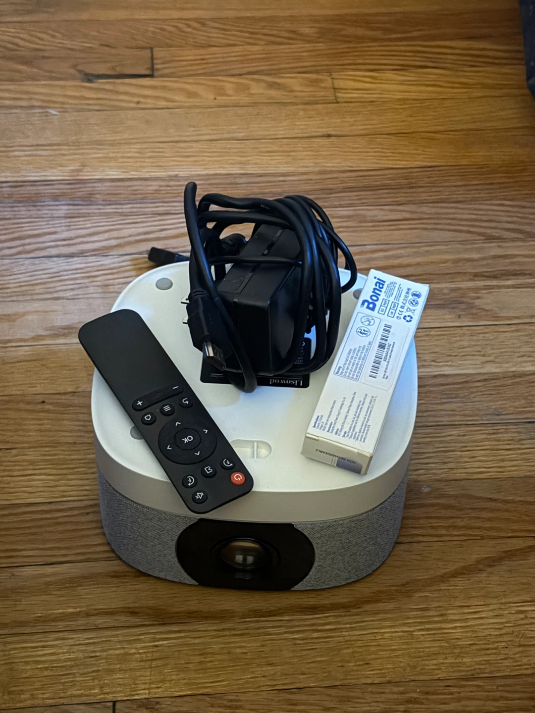 Lisowood Mini Projector with Remote and Power Adapter