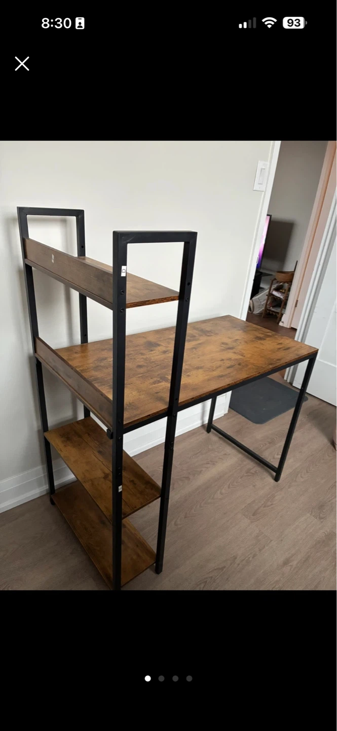 Computer desk with shelves
