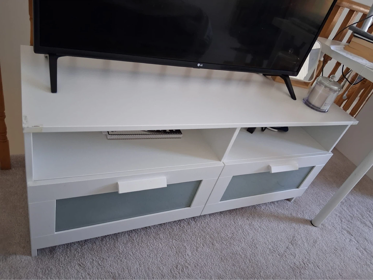 White TV with 2 Drawers