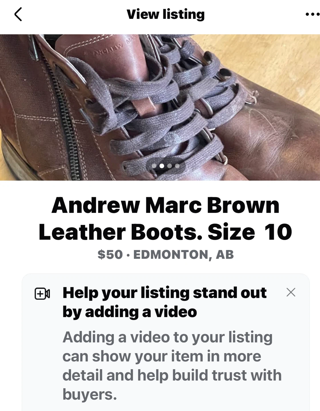 Andrew Marc Brown Leather Boots - Size 10