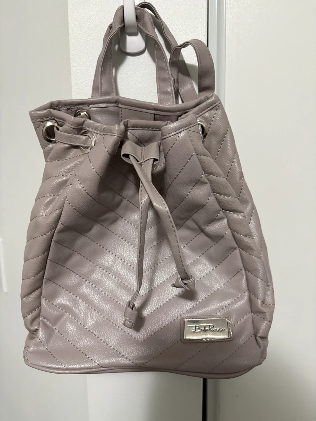 Bela Russo Quilted Drawstring Backpack