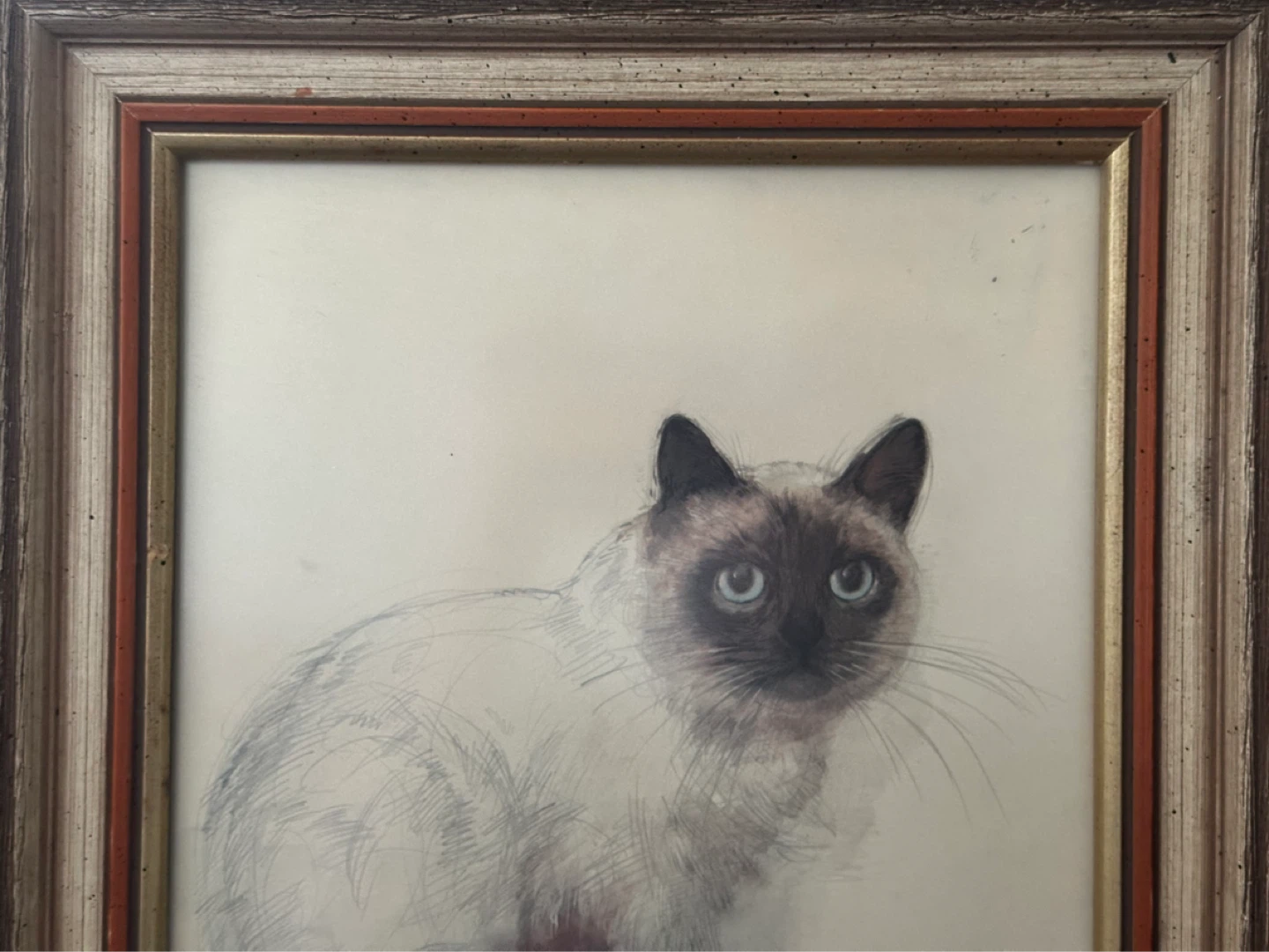 Vintage Danish  Mads Stage Siamese cat lithograph print - photo 2