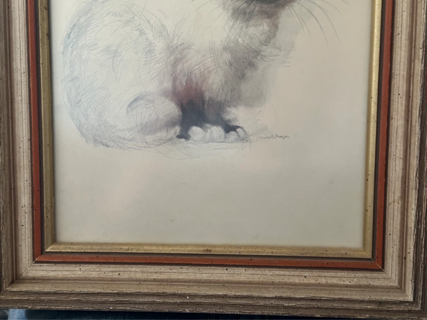 Vintage Danish  Mads Stage Siamese cat lithograph print - photo 3