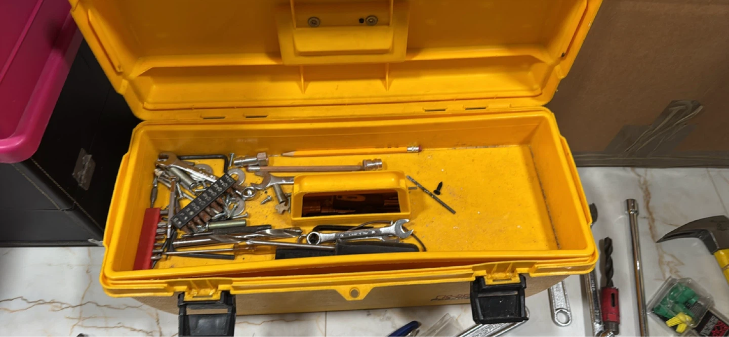 Yellow Plastic Toolbox with Assorted Tools - photo 3