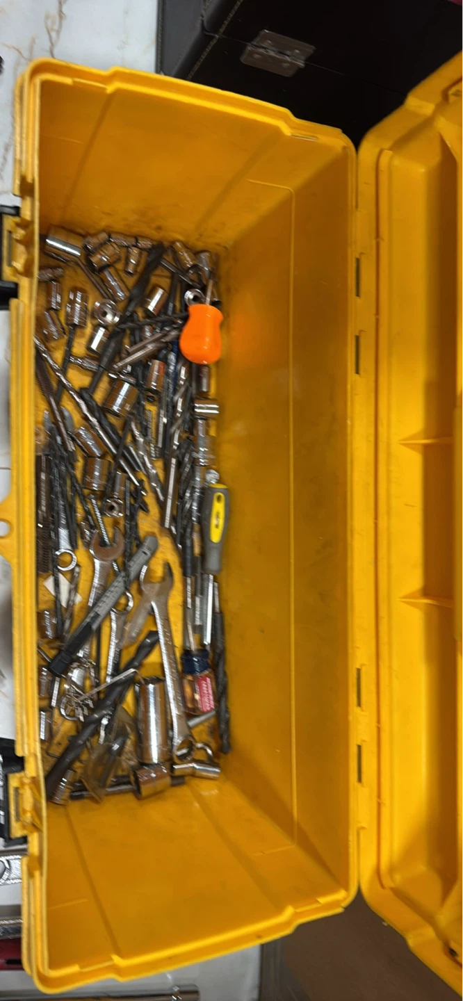 Yellow Plastic Toolbox with Assorted Tools - photo 2
