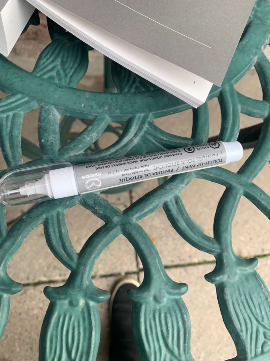 Mazda Touch-Up Paint Pen - Machine Grey colour and car manual