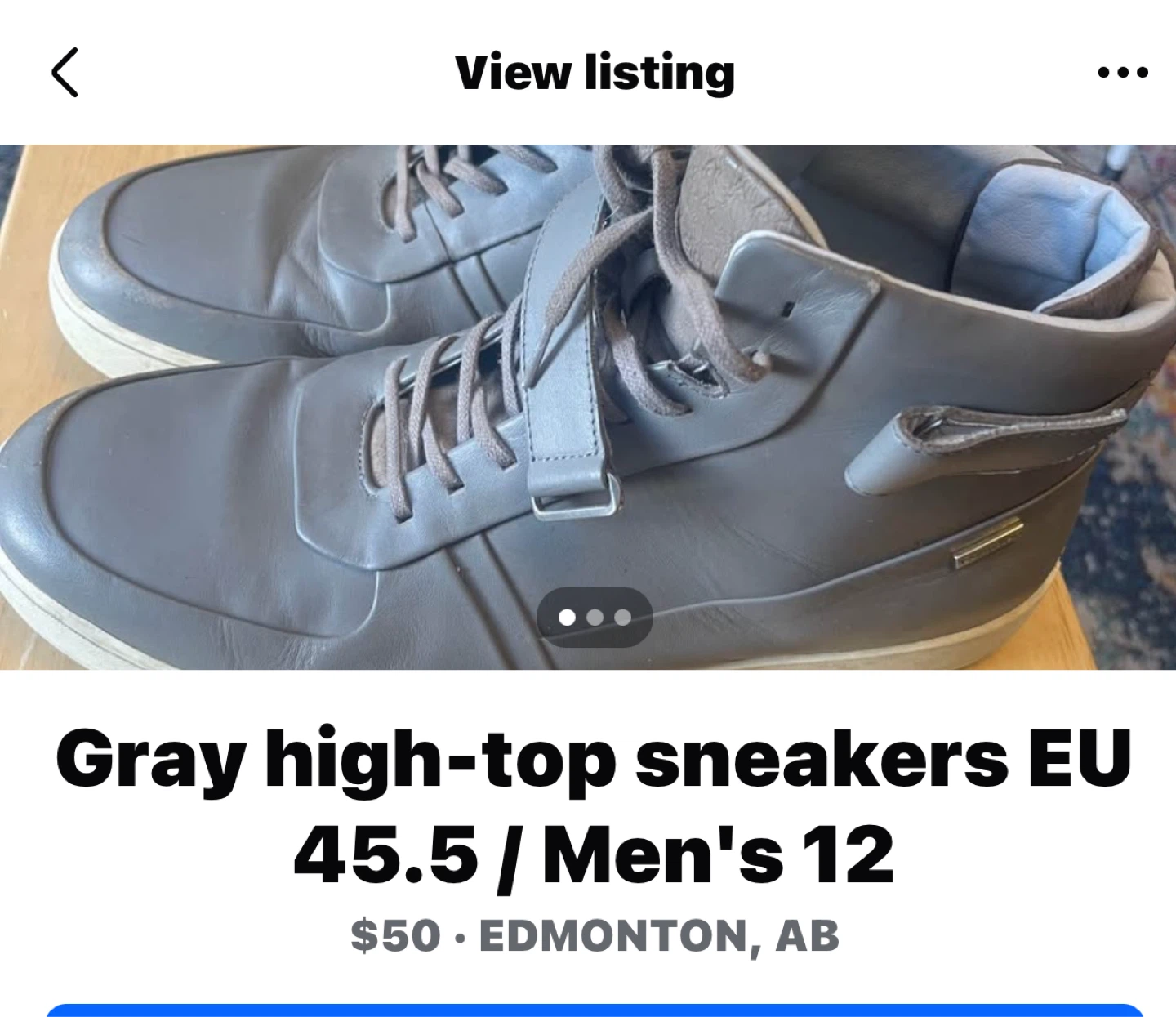 Gray high-top sneakers EU 45.5 / Men's 12