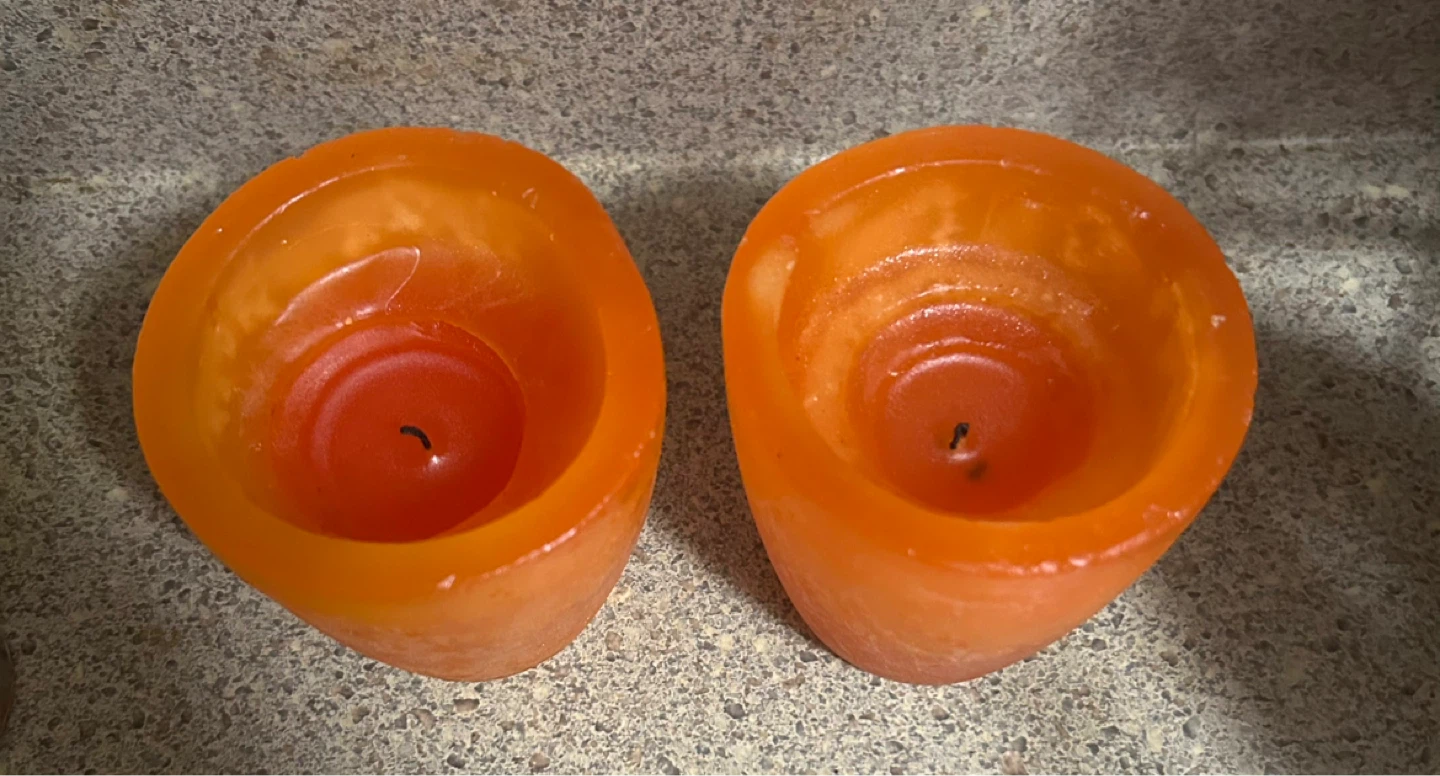 Orange Pillar Candles (2)