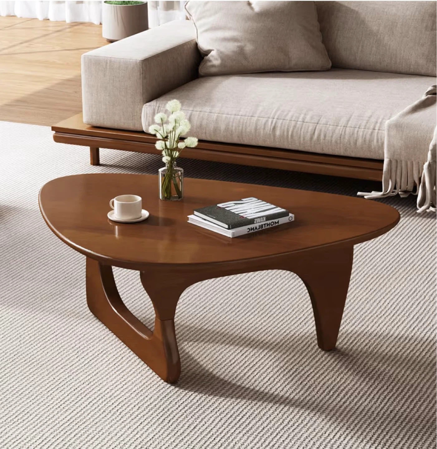 Nordic style Solid Wood Triangle Coffee Table