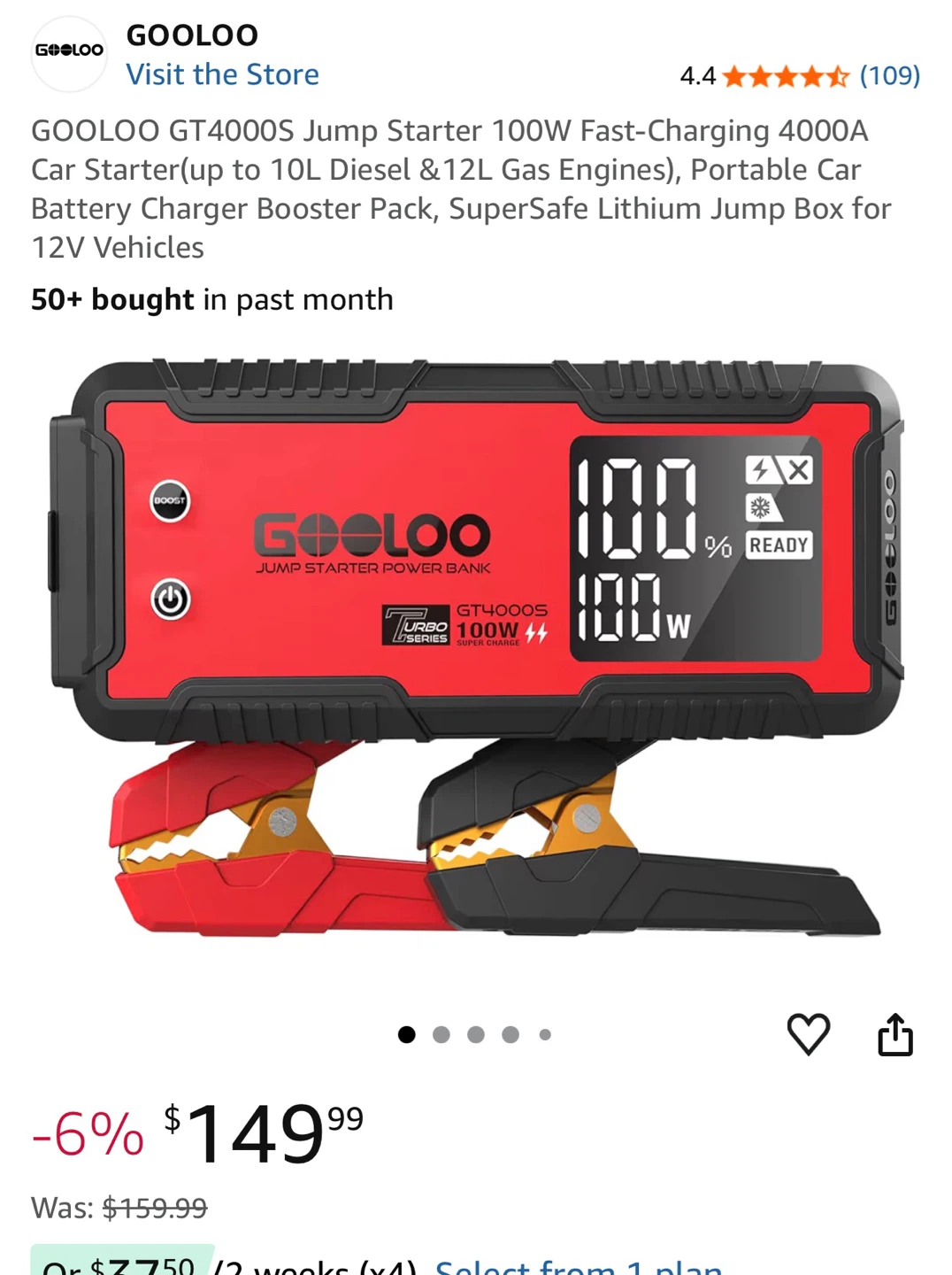 GOOLOO GT4000S Jump Starter 4000A - photo 2