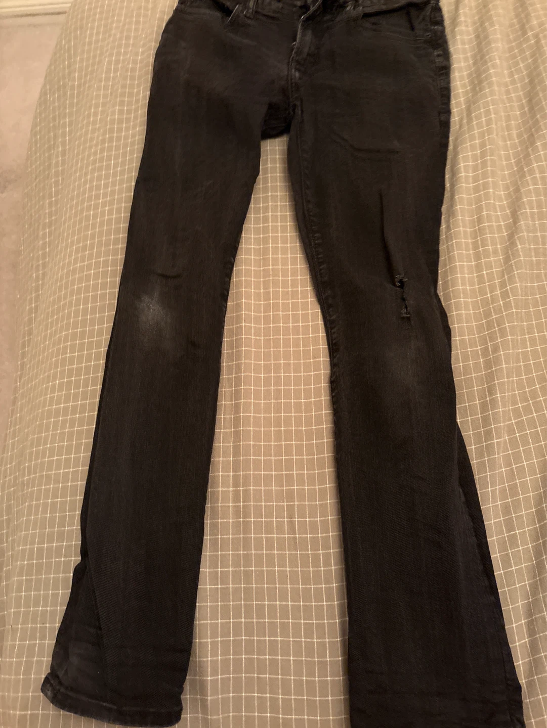 Black Distressed Slim Fit Jeans