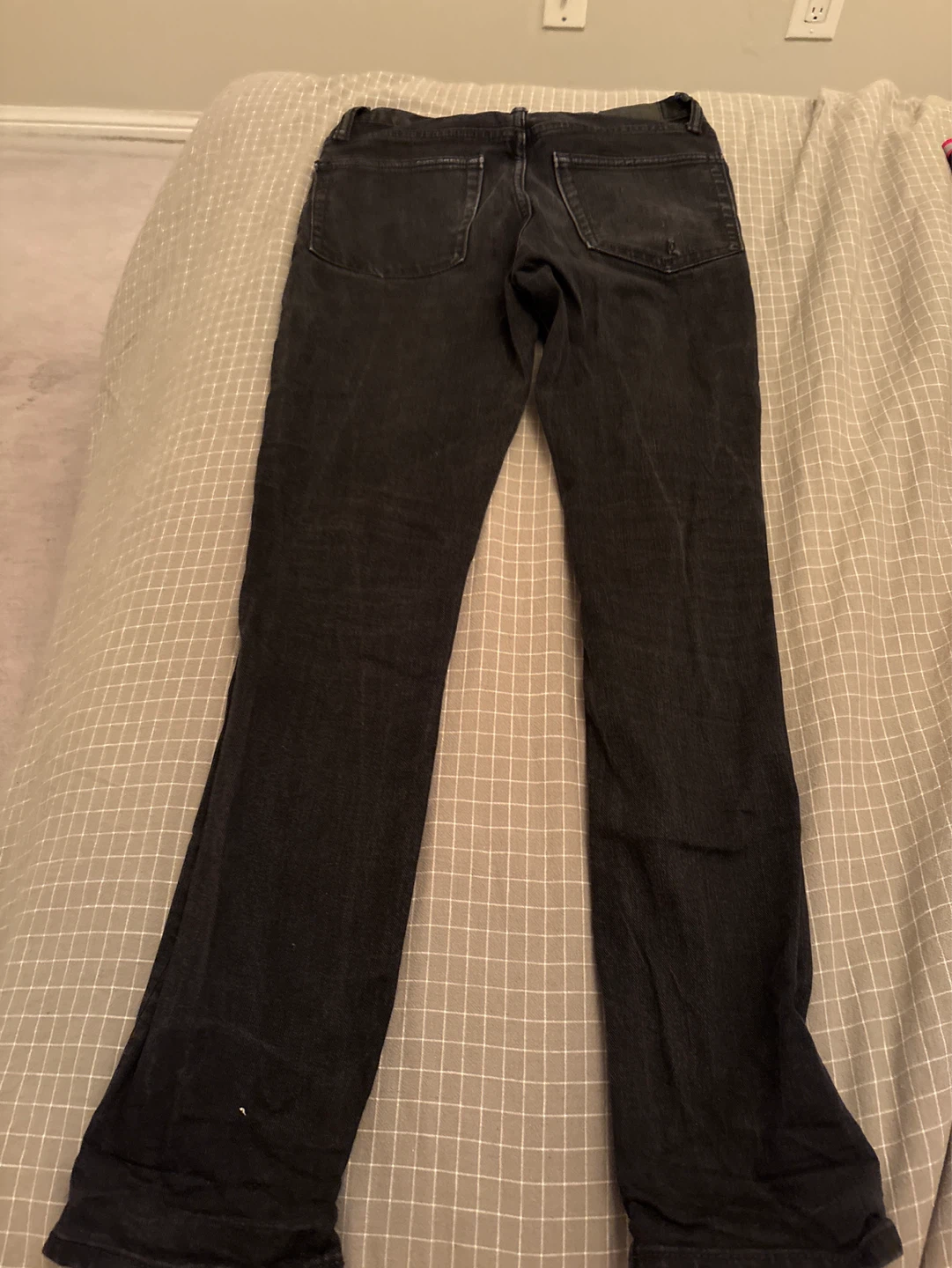 Black Distressed Slim Fit Jeans - photo 2