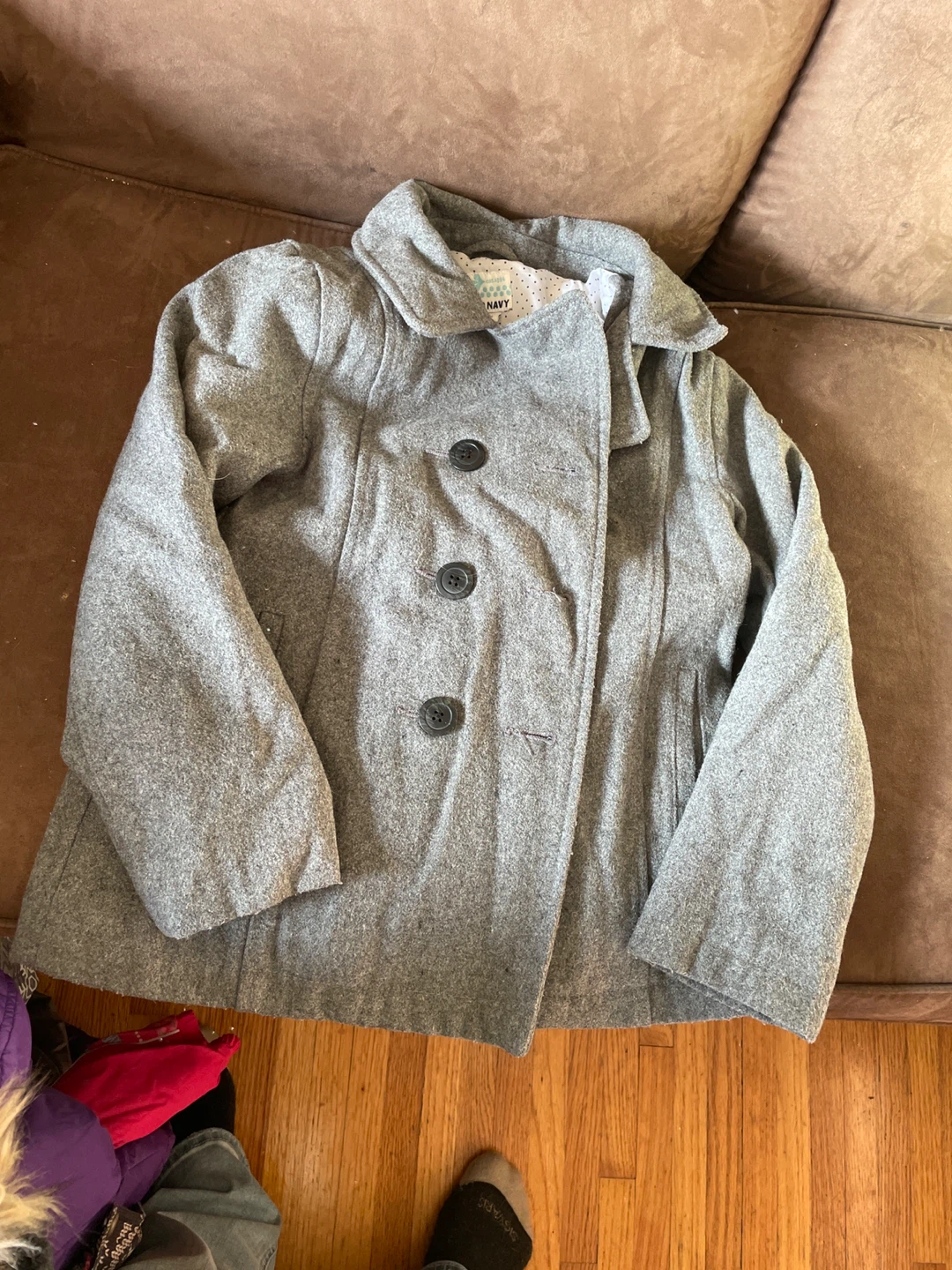 Old Navy Grey Wool Peacoat Jacket Size L - photo 2