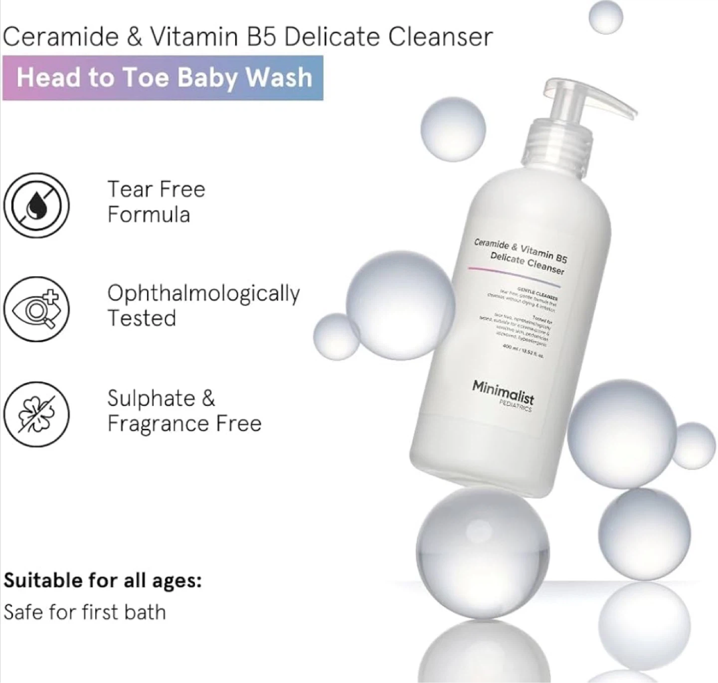 Minimalist Ceramide & Vitamin B5 Delicate Cleanser – 400ml - photo 4