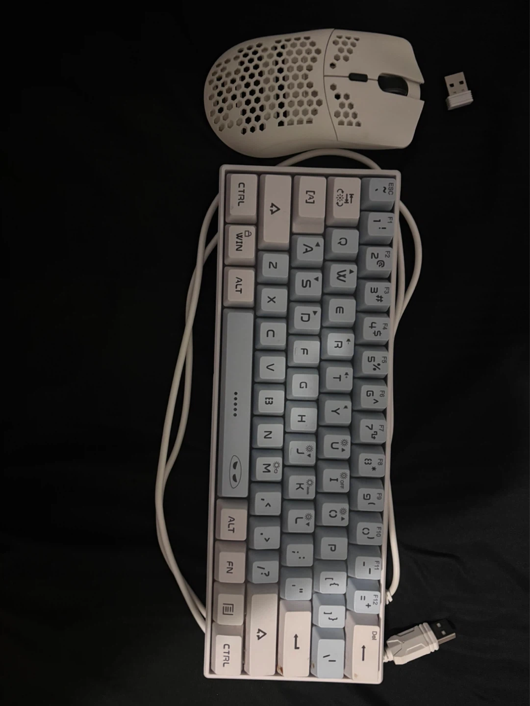 White Wireless Gaming Mouse and Wired Keyboard Combo