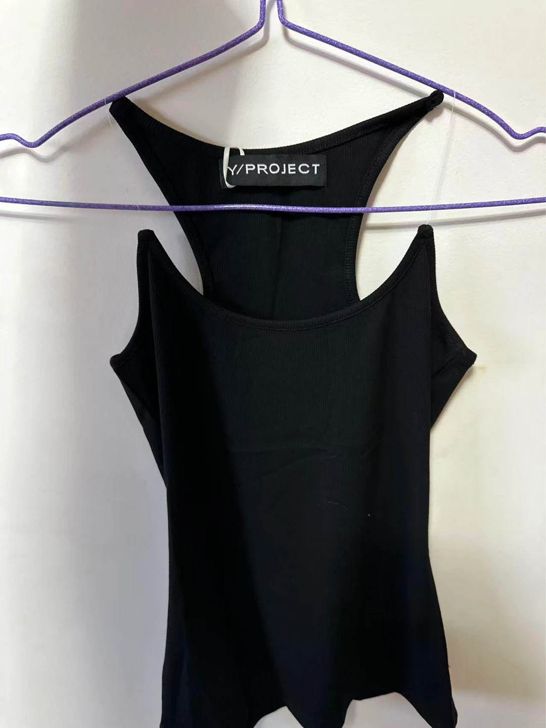 Y/PROJECT Black Ribbed Tank Top