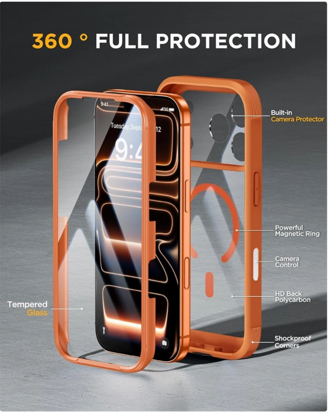 Orange Magnetic iPhone 17 Pro Case - photo 5