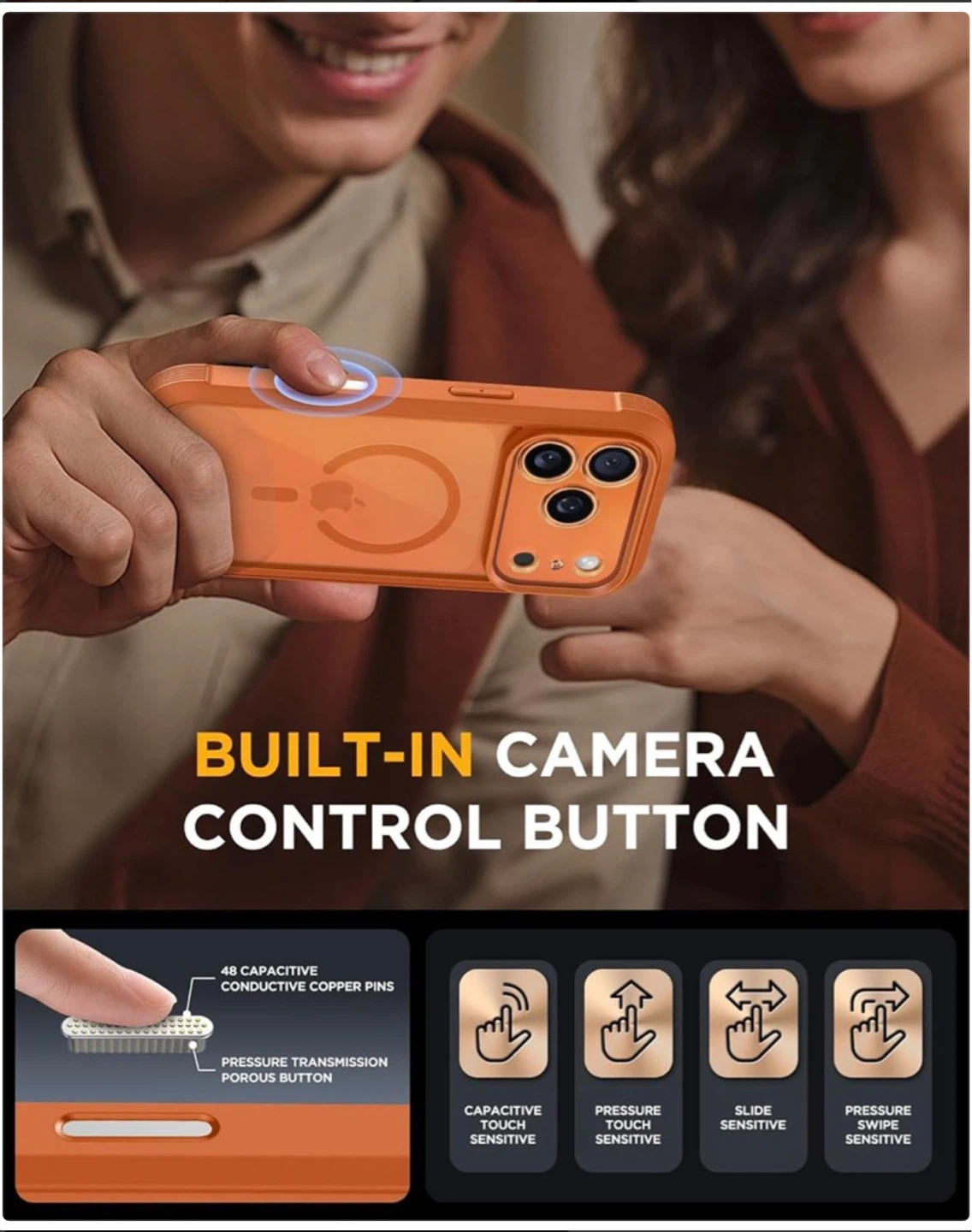 Orange Magnetic iPhone 17 Pro Case - photo 4