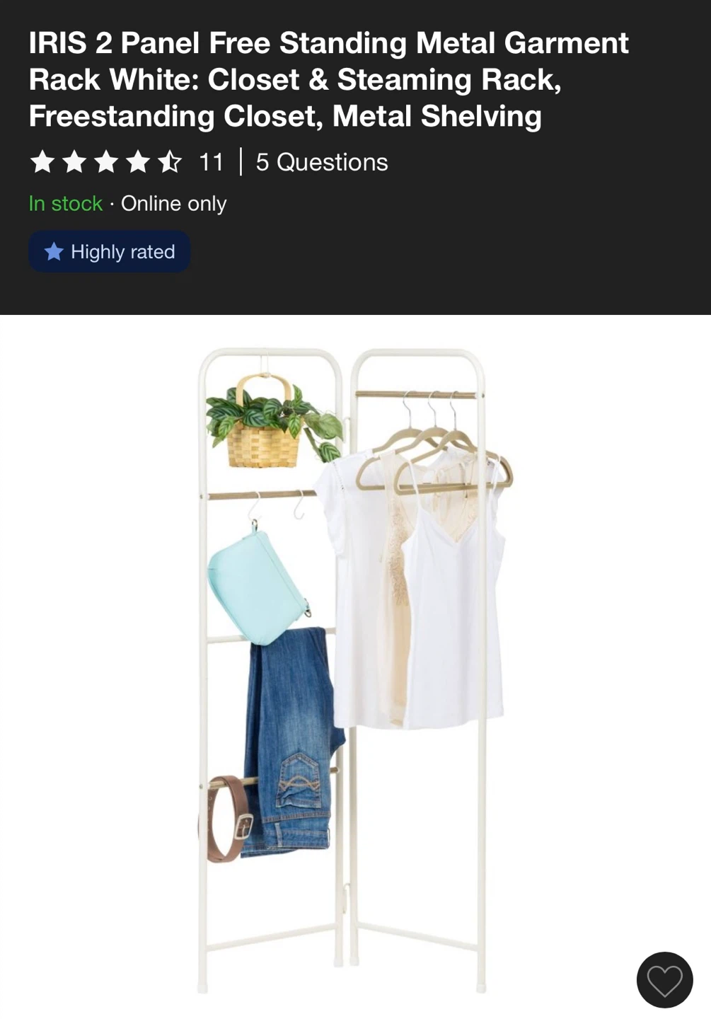 Foldable Corner Garment / Coat Rack